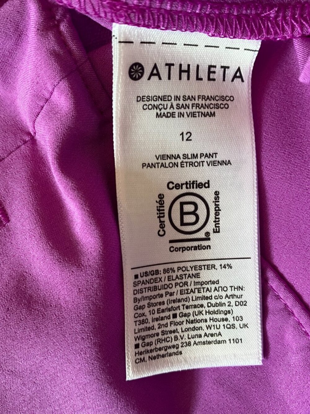 Athleta Vienna Slim Pant in Vibrant Purple Size 12 - Picture 10 of 10